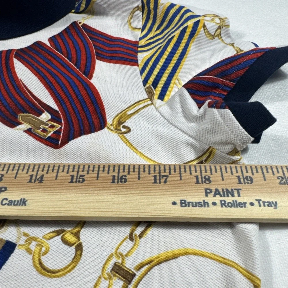 VTG Lauren Ralph Lauren Active Polo Shirt Women Large Equestrian Chain SS‎